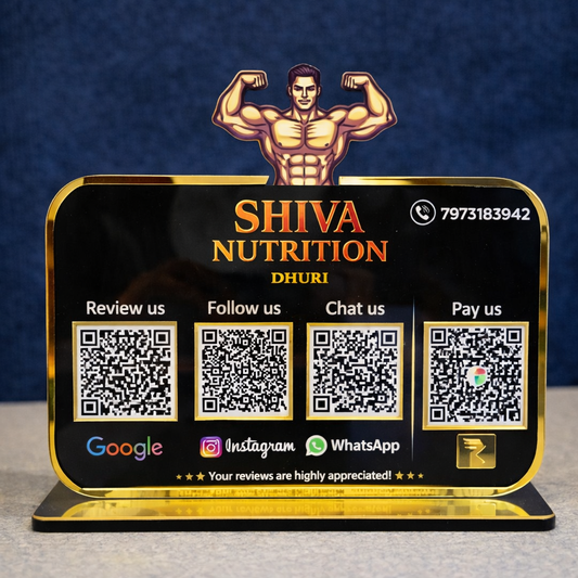 Custom Shape 4 QR Standee Acrylic Material