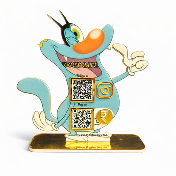 2QR Standee (Oggy Café Cartoon Theme Standee)
