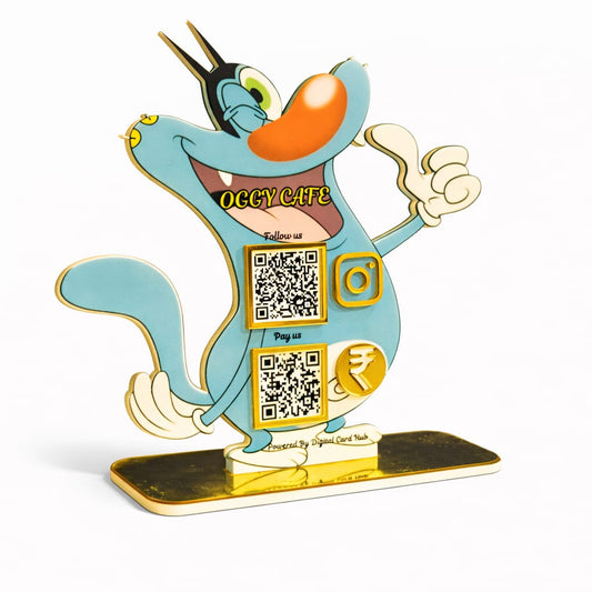 2QR Standee (Oggy Café Cartoon Theme Standee)