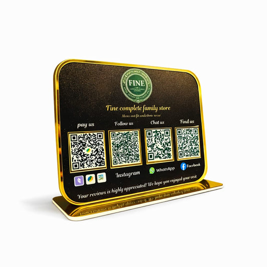 4QR Standee With golden bodring  (Clothing Store Standee)