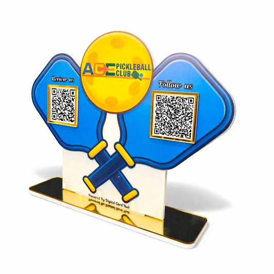 2QR  Standee (Pickleball Shape Social QR Standee)