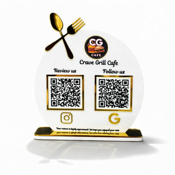 2 QR Spoon Cutout Smart Standee For Restaurants