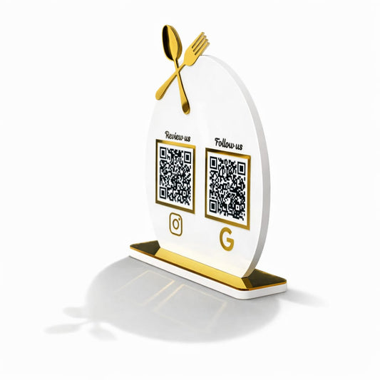 2 QR Spoon Cutout Smart Standee For Restaurants