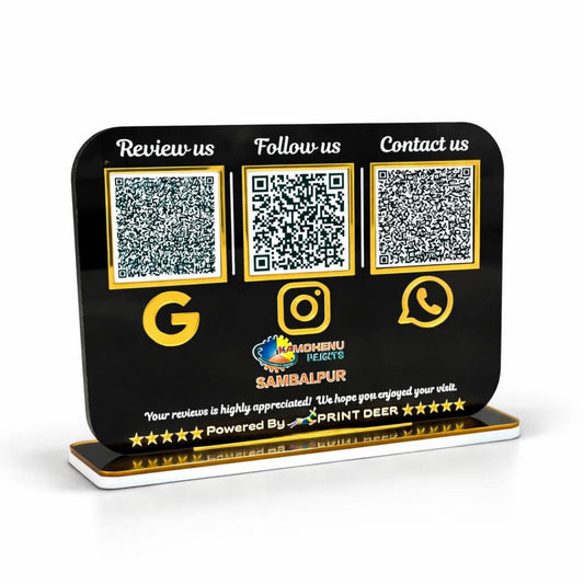 3QR Acrylic Standee – One Standee, Triple Smart Connectivity