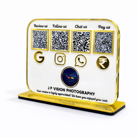 4QR Standee (White & Golden Premium Theme)